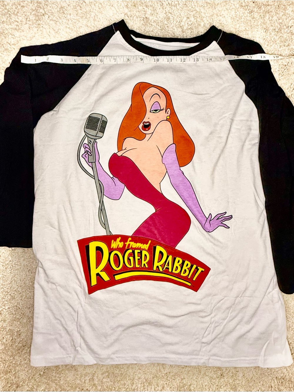 Who Framed Roger Rabbit Jessica Rabbit Graphic Raglan Tee - - Picture 3 of 6